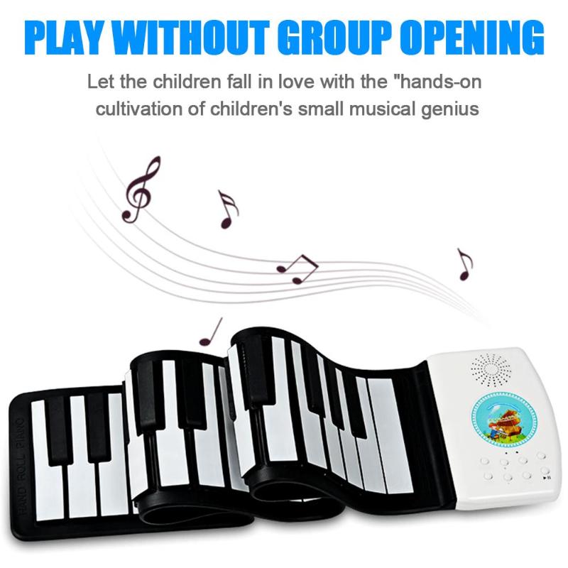 49 nøgler digitalt tastatur fleksibelt roll -up klaver med højttaler elektronisk håndrulleklaver til musikelskere børn
