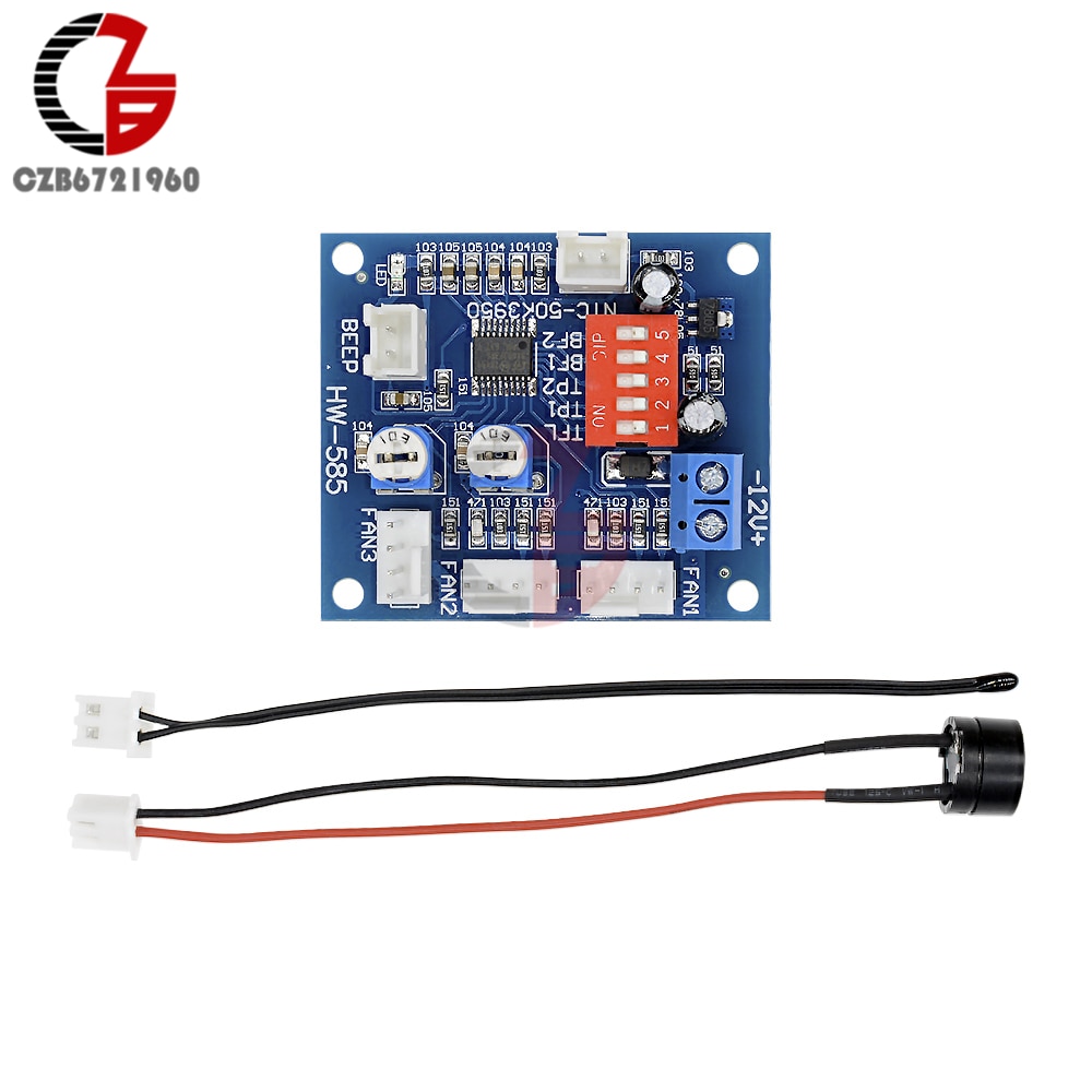Dc 12v spenningsregulator pwm pc cpu vifte temperaturkontroll hastighetsregulator modul høy temp alarm hastighetskontroll