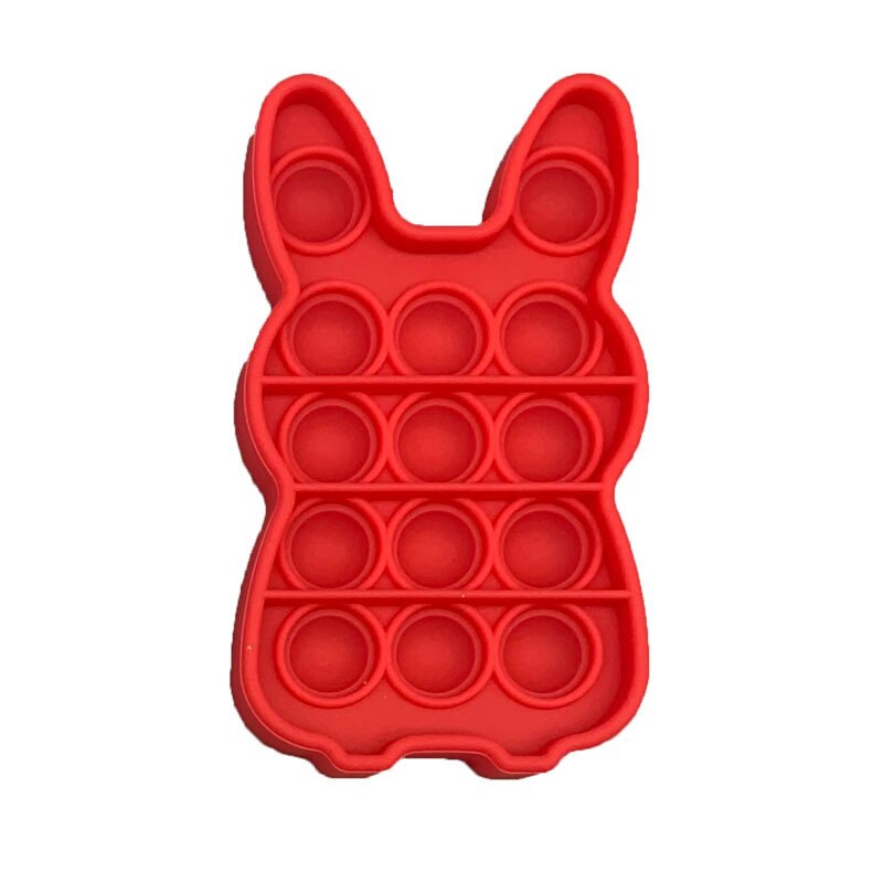 Einfache Push-Pop-Es Figet Spielzeug Bär Nette Form Anti-Stress Blase Sensorischen Stress Relief Autismus Bedürfnisse Angst kinder Erwachsene Spielzeug Lustige: Rabbit Red