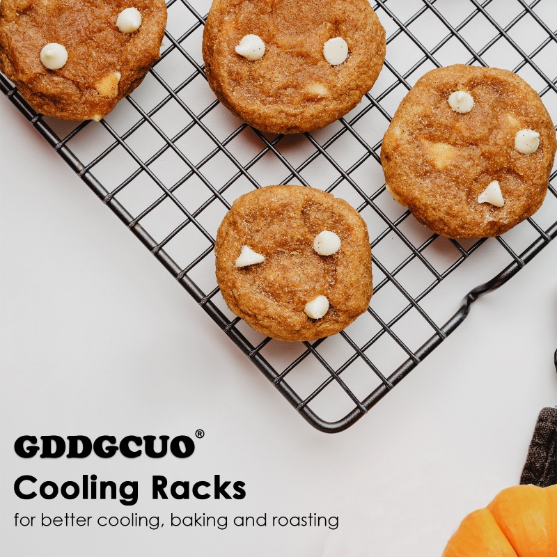 3PCS Black Carbon Steel Baking Cooling Rack for Cakes Bread Cookies -Non-Stick Durable Cooling Grids Multi-Purpose Kitchen Tool
