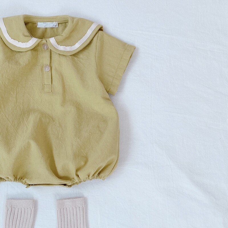 Vêtements de bébé d'été col haut bébé garçons body à manches courtes bébé fille combinaison Sunsuit vêtements bébé tenue: green / 9M