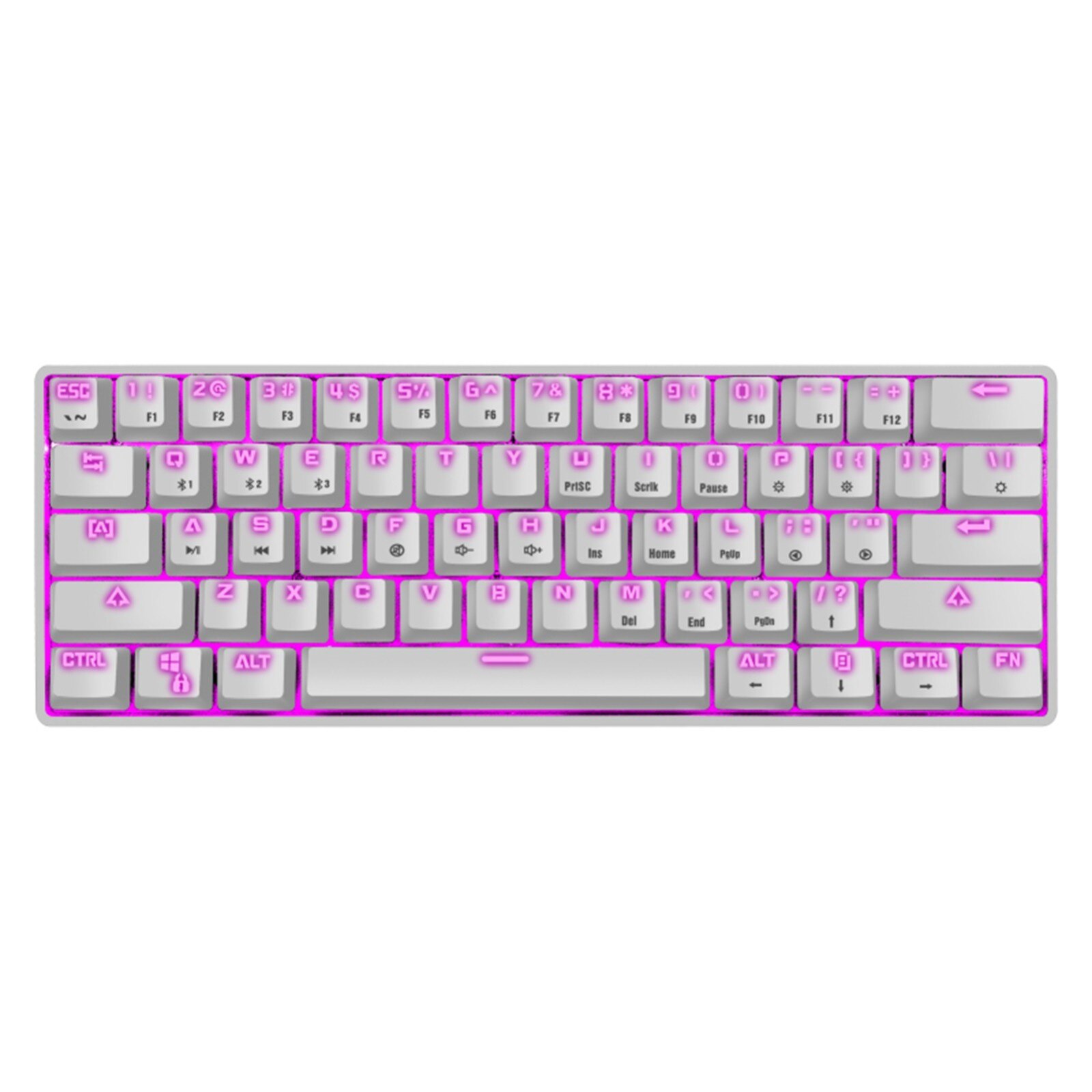 K28 Sans Fil Bluetooth 61 touches bi Rvb Rétroéclairé Clavier De Jeu Mécanique Étanche Divertissement Pour Ordinateur De Bureau Gamer