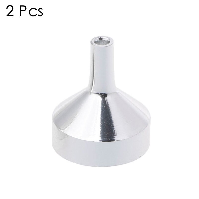 Mini Aluminum Funnels Sand Art Funnel Small Mouth For Filling Lab Bottles Salt Pepper Herbs Oils Liquid Kitchen Tools: 2pcs sliver