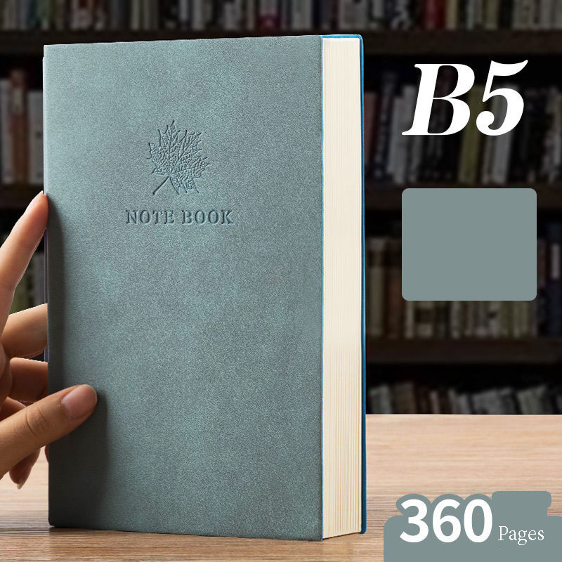 A5/B5 Notebook Horizontal Line and Extra Thick Notepad Business Diary Record Book Soft PU Leather Notebook: B5-green