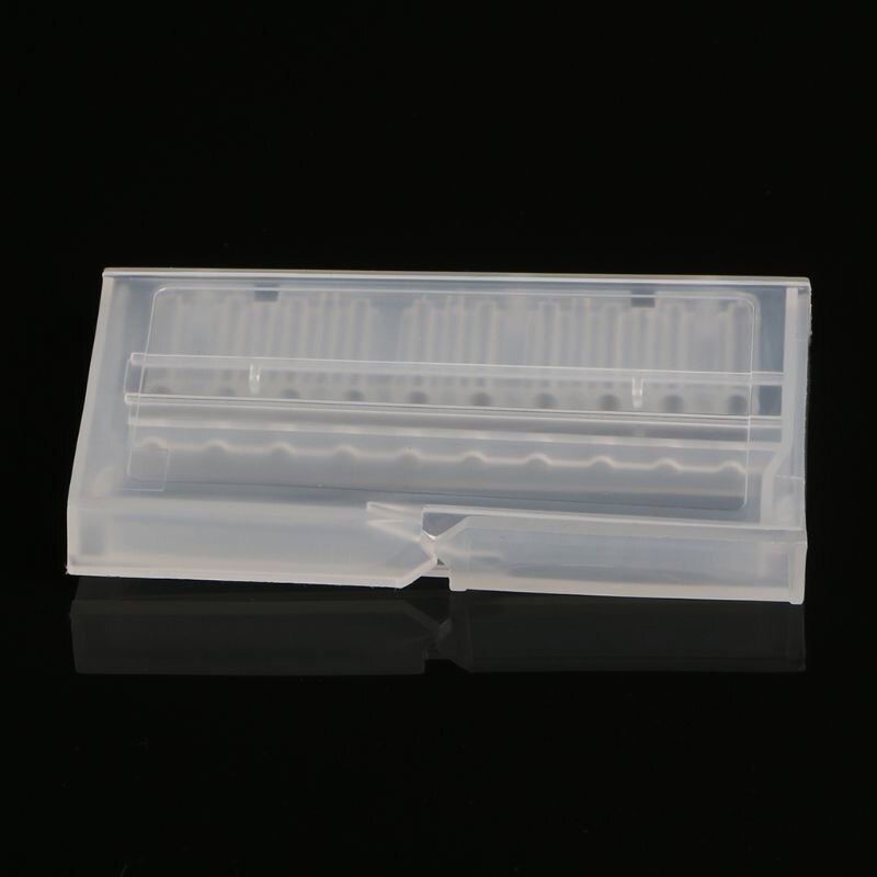 10 Holes Nail Drill Bit Case Plastic Empty Storage Box Milling Cutters Holder Case