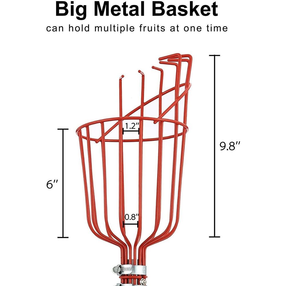 Ramasseur de fruits 260cm, panier profond réglable, pratique, collecteur de fruits, cueillette de pommes et de pêches, outils de jardin