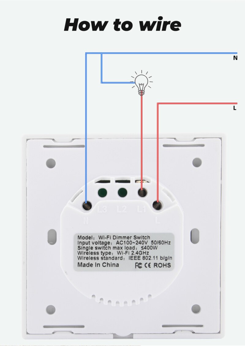 100V 240V Tuya Smart Life LED Dimmer Switch WiFi Smart Light Touch Switch Dimming Compatible For Alexa Google Home Dimmable