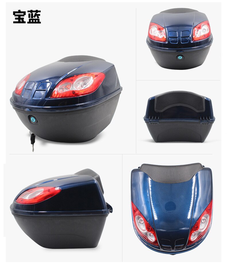 1PC Motorcycle Tailbox Top Lock Luggage Rack Dual Headlight Trunk Battery Car Trolley Storage Box Soft Back Quick Release System: XDB-818 B 1PC