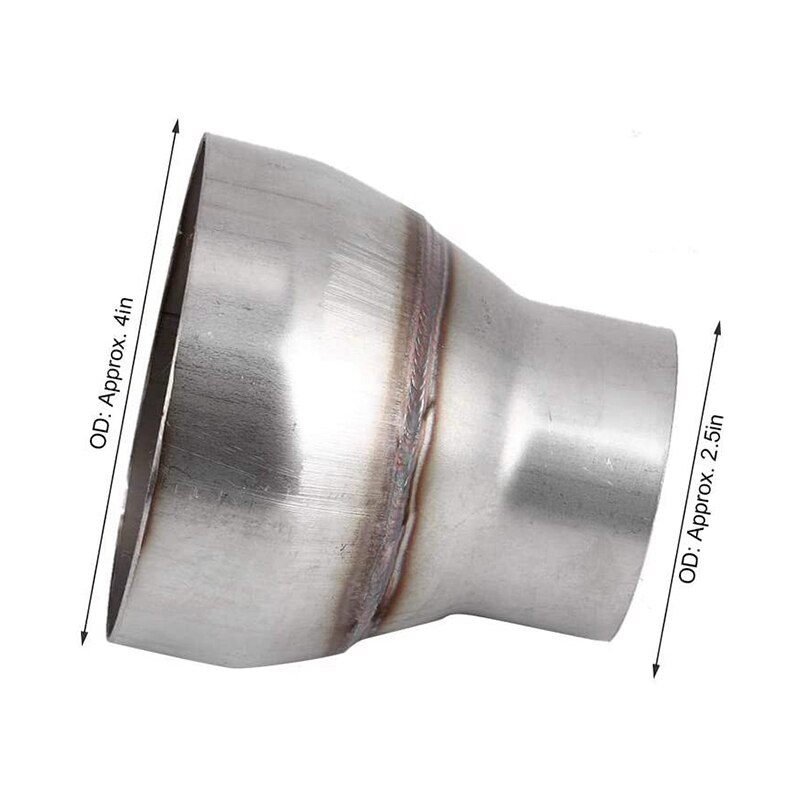 Tubo adaptador de escape para coche, accesorio Universal de acero inoxidable de 2,5-4 pulgadas, Turbo reductor, junta para Mazda, Dodge, Acura