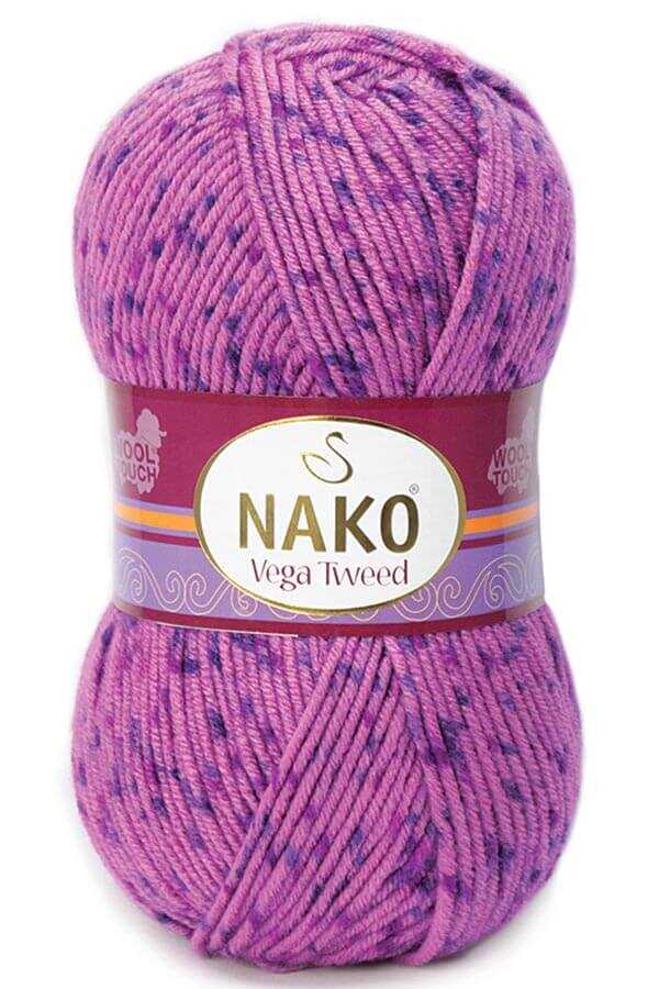 Fil tricoté à la main de supérieure + 12 options de couleurs + 195 mètres (100gr) + boule de fil à tricoter + Nako Vega Tweed + acrylique + accessoires + écharpe + béret + chapeau + passe-temps + fait à la main
