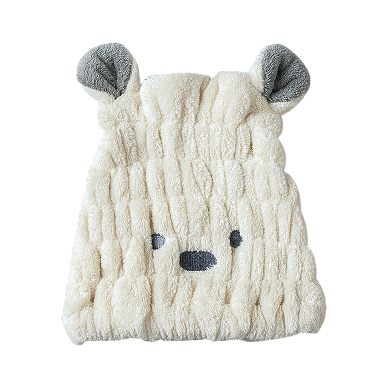 Droog Haar Tulband Quick Douche Leuke Handdoek Wrap Draagbare Wateropname Voor Thuis Polyester Verdikte Badkamer Cartoon Oren Cap: Beige