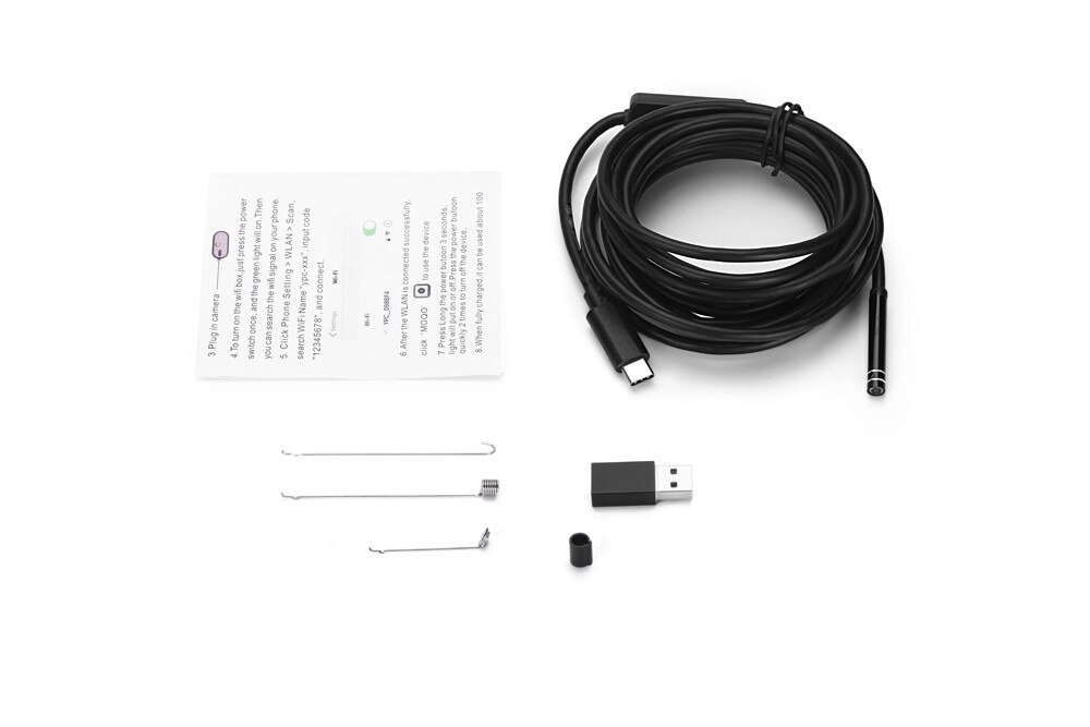 Android USB TYPE-C Endoscoop Inspectie 5.5mm Camera 8 LED IP67 Waterdichte Foto Video Geluid: 1m