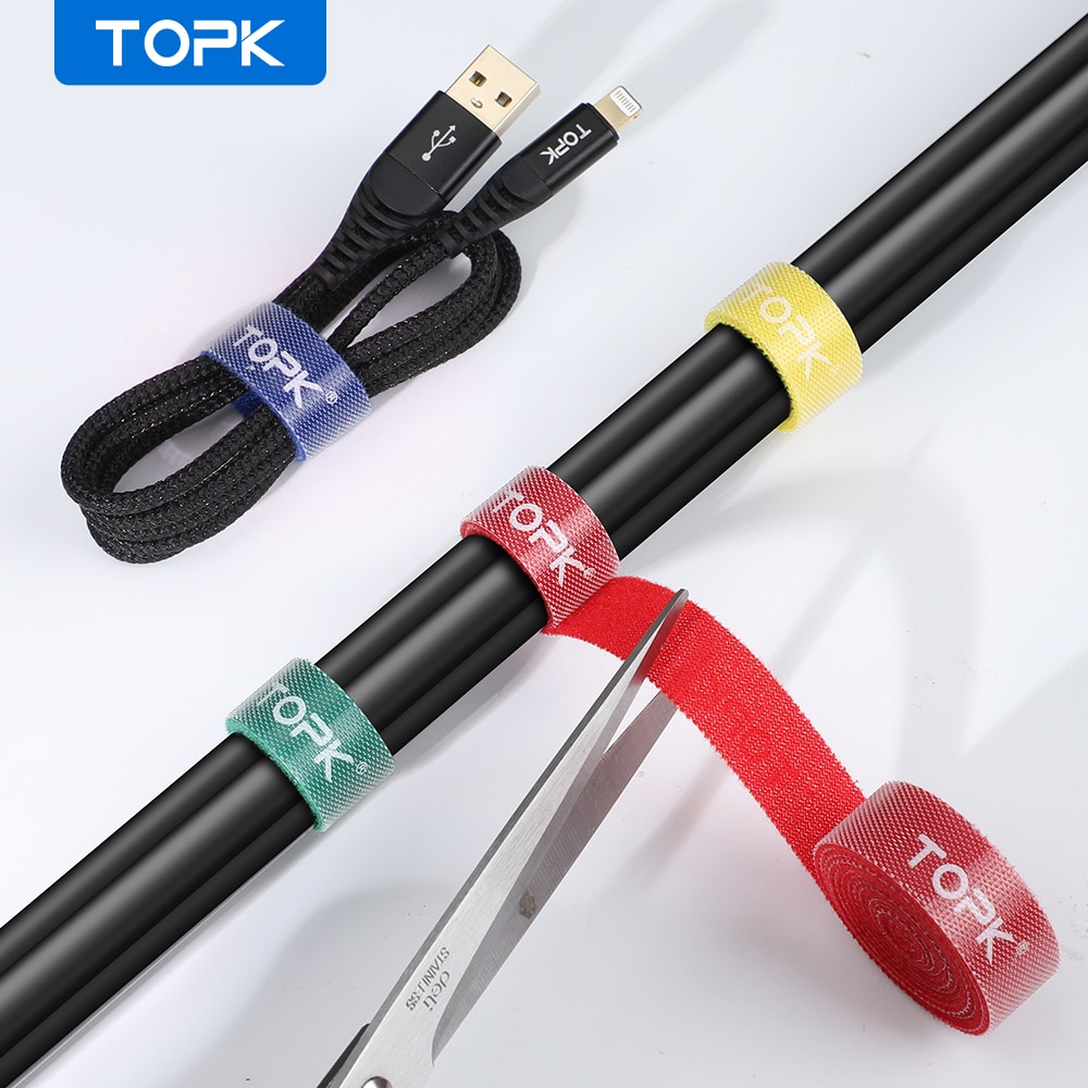 TOPK USB Kabel Verwaltung Maus Kopfhörer Draht Kabel Wickler Veranstalter Halfter Kabel Clip Kabel Schutz Für iPhone Samsung Xiaomi