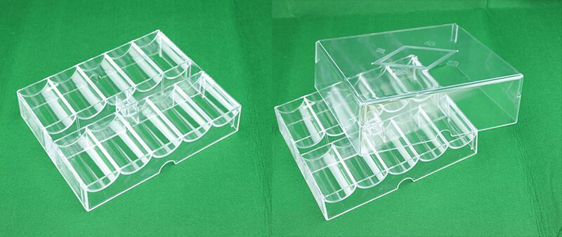 1pc Poker Chip Box Capacity 200pc for Dia.4cm Clear Holder with Lid