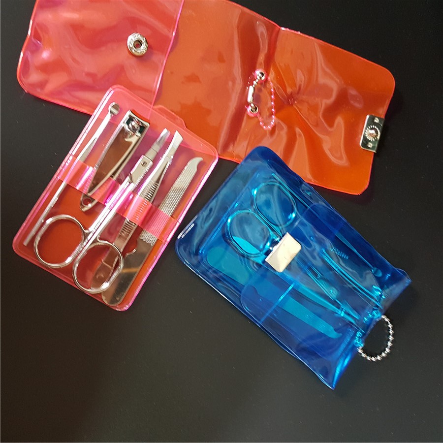 5pcs/set Stainless Steel Nail Tool Set Cuticle Nipper Spoon nail clipper scissor Beauty tool sets with PVC pouch