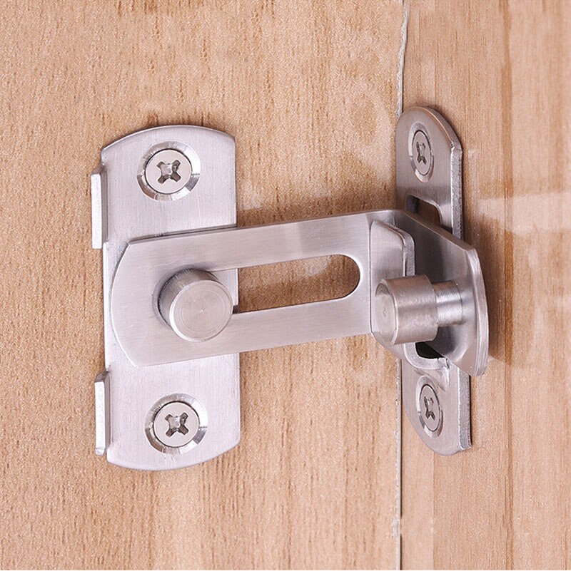 90 graders hasp-låse rustfrit stål skydedørkædelåse til hotelhjemvindueskab sikkerhedsværktøjer hasp-låsen