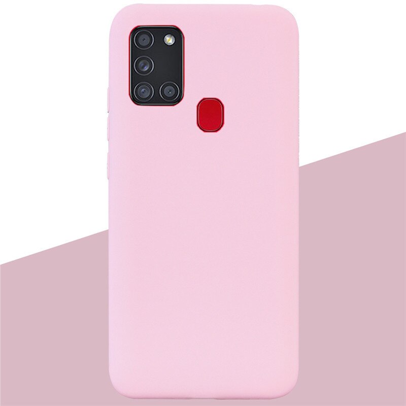 Funda de silicona TPU suave mate para Samsung Galaxy A21S A 21 S A21 S, carcasa trasera para teléfono: 11 Light Pink