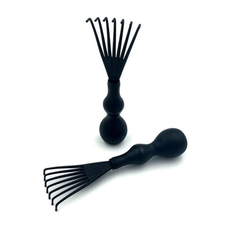 Peine limpiador con mango cepillo para el cabello incrustado Denman cepillo para cabello rizado cepillo negro limpiador de pelo herramienta de belleza