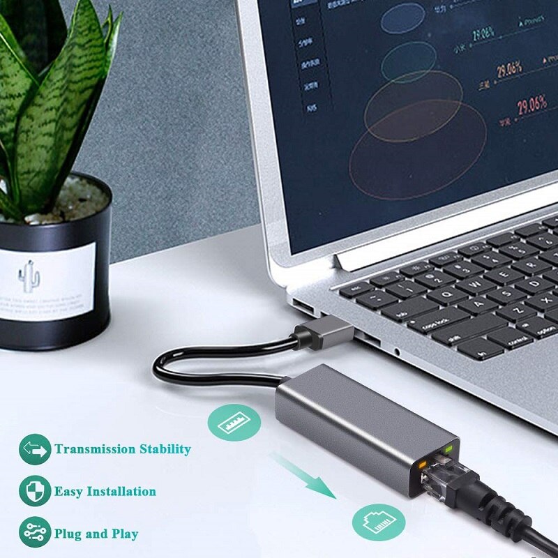 USB 3.0 To RJ45 Lan Adapter Gigabit Ethernet Network Card 10/100/1000 Mbps Drive Free Ethernet Converter For Laptop Win7/8