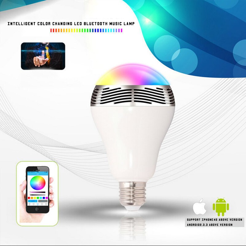 APP Intelligente RGB LED Lamp Bluetooth Smart Verlichting Lamp Kleurrijke Dimbare Speaker Gloeilamp Met Afstandsbediening, plafond KTV