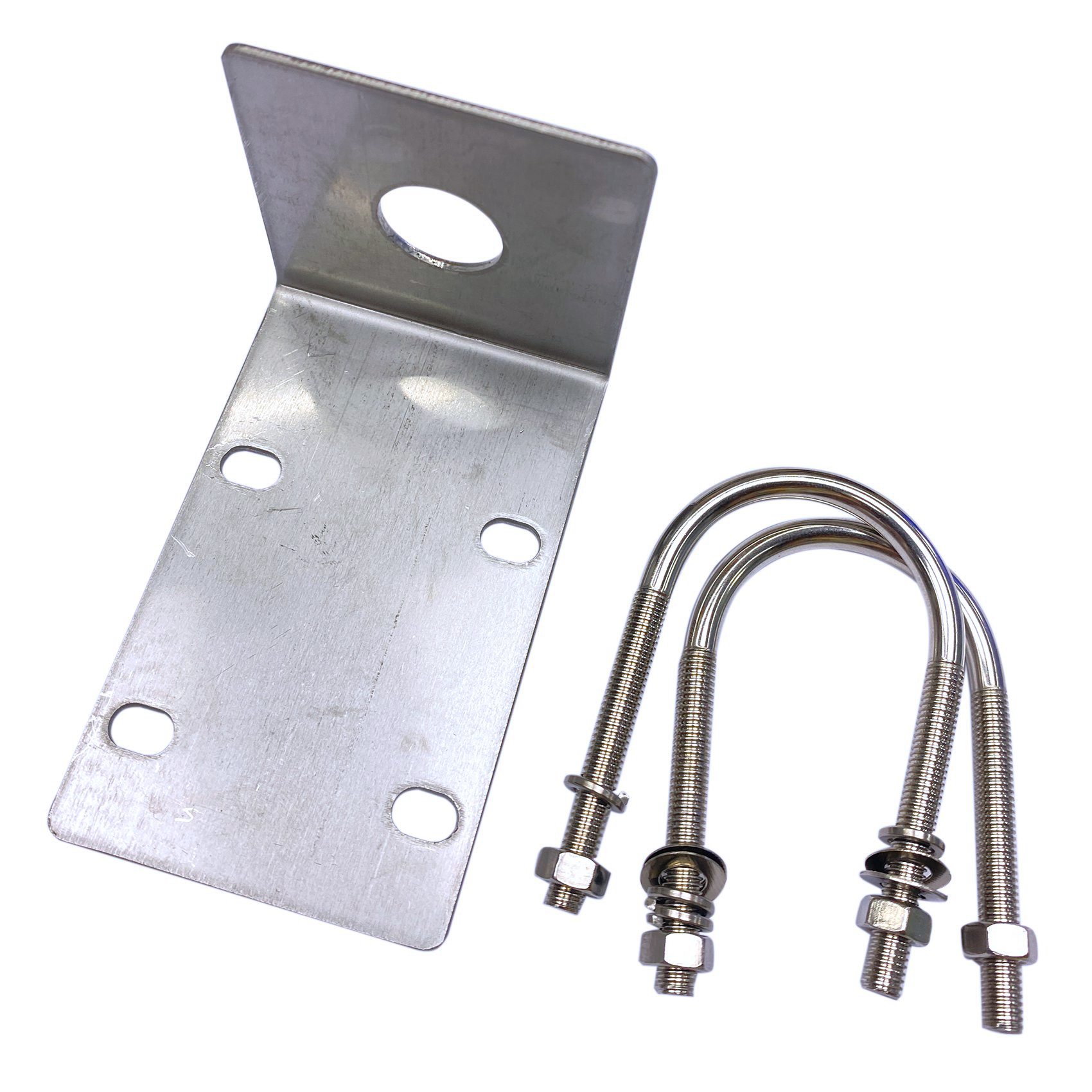 Stainless Steel Antenna Mount Bracket with U Style Bolts for Ham UHF VHF CB Cellular Trucker Antenna Use Accepted: Default Title