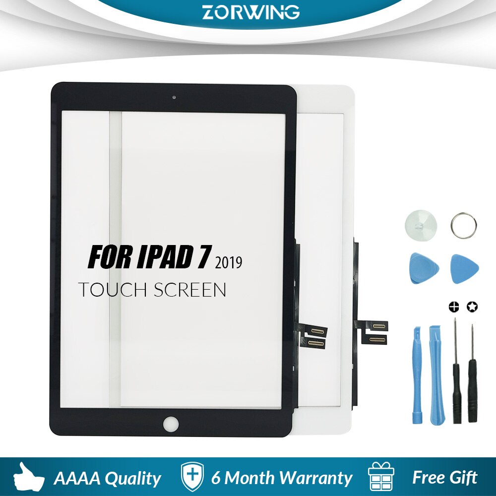 Touch screen For iPad 7 A2197 A2200 A2198 Glass Digitizer Panel LCD Outer Display Replacement Sensor Glass With Home Button