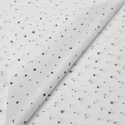 Papier d'emballage artisanal doré | 20 pièces, 50x70cm, avec étoile lune, papier d'emballage floral, fait à la main: N4