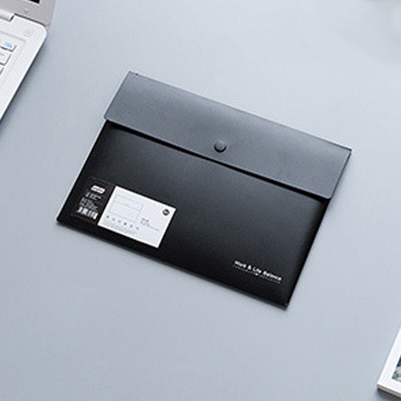 White&Black Series File Organizer A4 12.8x9.6 inches Office expanding wallet - 5 pockets or 1 pocket File folder a4 fashinable: Black-simple