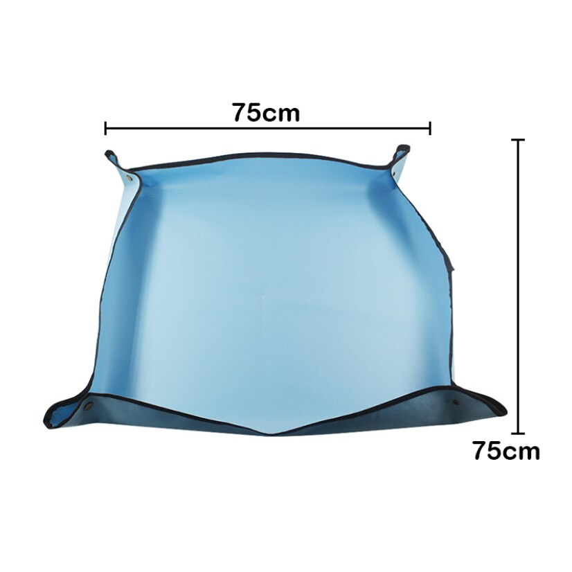 Tapete de jardín impermeable, cojín que cambia el suelo, esterilla gruesa de tela Oxford, arcilla bonsái, maceta, protección de plantas: Blue 75x75cm