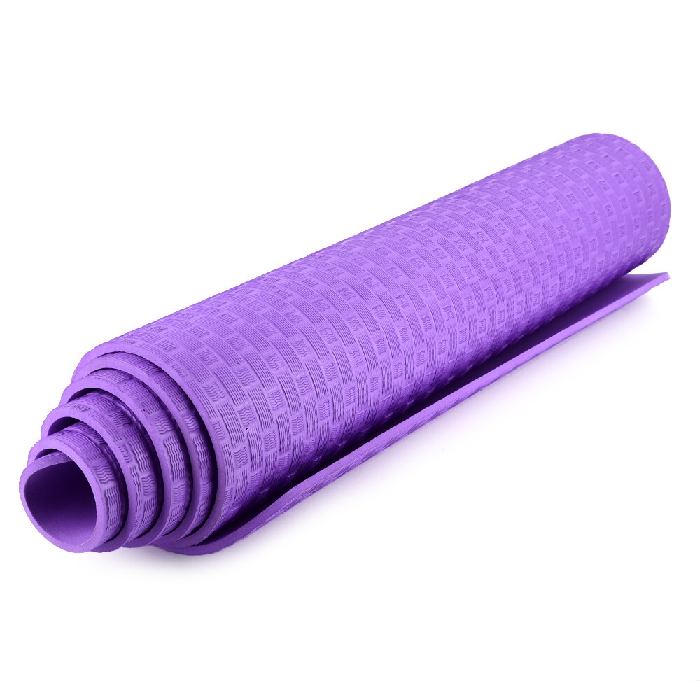 Yoga Mat 6mm Thick - 183x61cm Non-Slip Pilates Exercise Pad with Mesh Carry Bag
