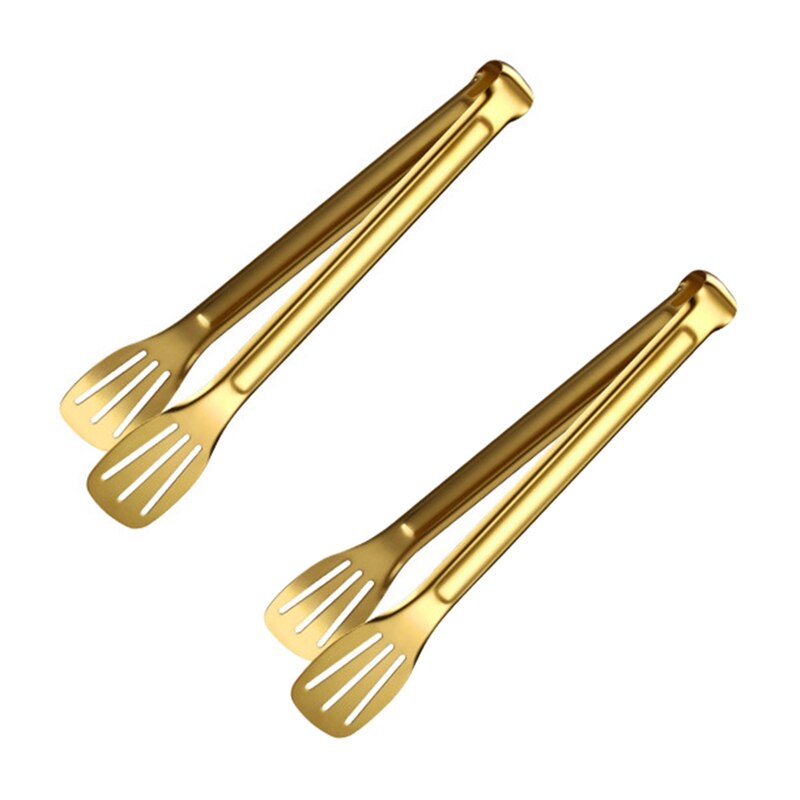 2PCS Edelstahl BBQ Tong Lebensmittel Salat Serviert Brot Fleisch Obst Clamp Küche Clip Kochen Utensilien