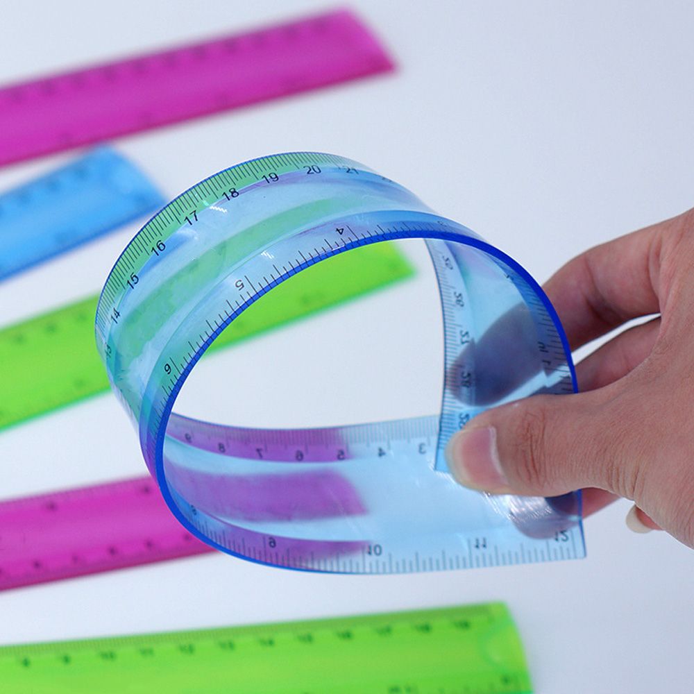 30cm Kawaii Plastic Flexible Ruler School Measuring Tool Drawing Template Promotional Ruler Korean School Supplies Stationery