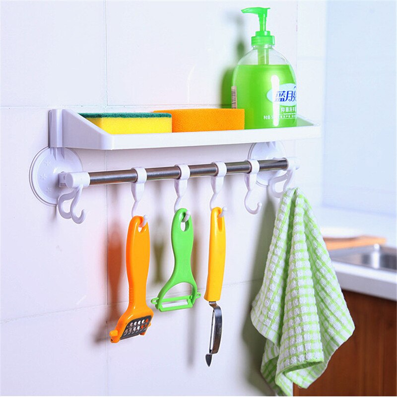 Multifonctionnel unipolaire crochet support Double aspiration porte-serviettes étagères suspendues crochets Type de verrouillage ventouse crochet pour salle de bain