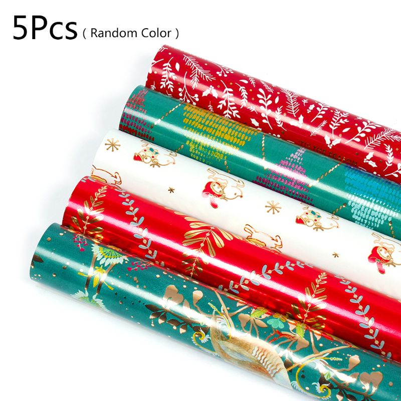 5 Sheets Waterproof Christmas Wrapping Paper Packing Box Packaging L4MB