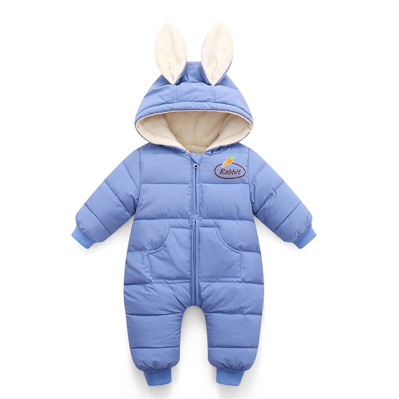 Pasgeboren Baby Winter Snowsuits 2022 Warm Meisjes Overalls Hooded 3 Kleuren Kleding Voor Jongens Met Grote Oren 0-24M Peuter Jongens Zuigelingen: blue / 24M