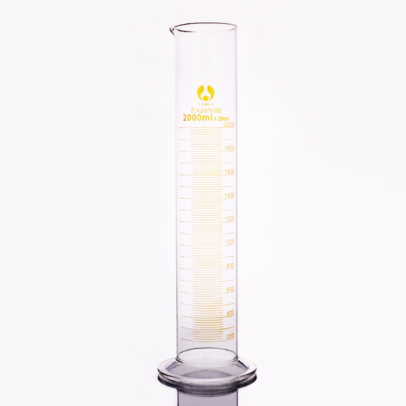 Hoge borosilicaatglas meten cilinder, Capaciteit 2000 ml, Afgestudeerd Glas Laboratorium Cilinder