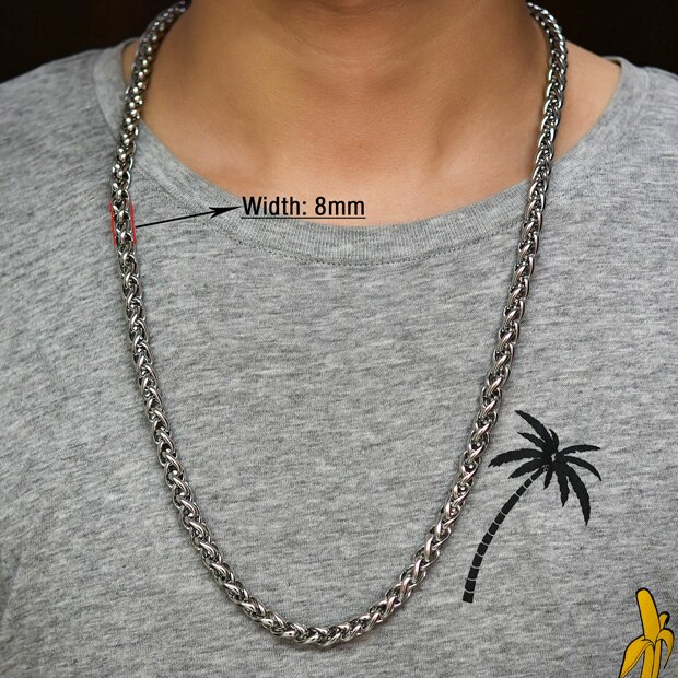 3/4/5/6/7/8mm Runde Rolo Edelstahl Link Weizen Kette Halskette für Männer Frauen Metall Halsband Silber Farbe Schmuck Zubehör: 90cm / Kobalt violett