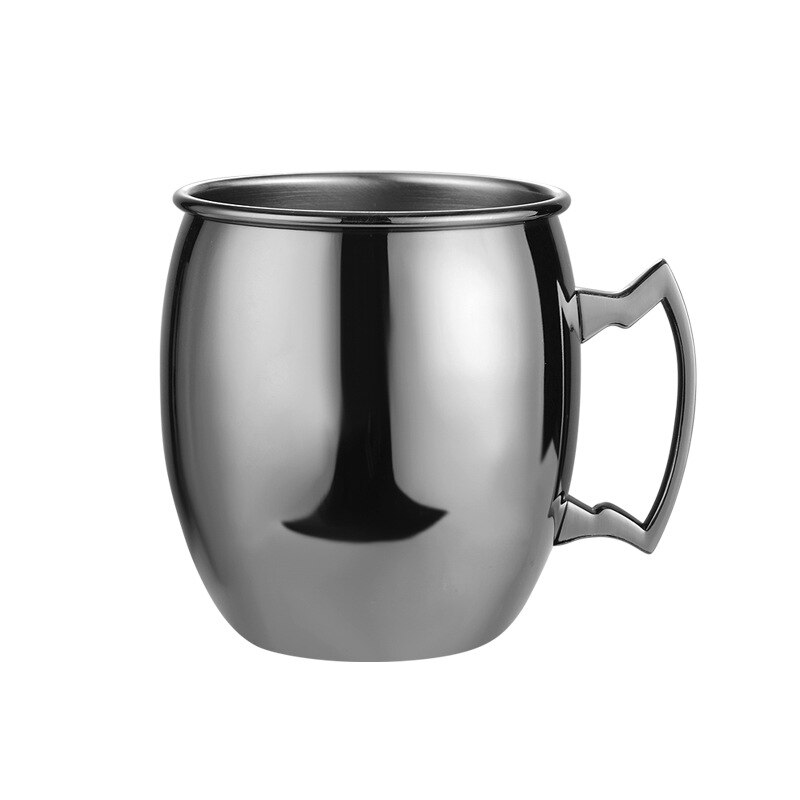 Gehämmert Moscow Mule Becher Trinken Tasse 100% Reine Massivem Kupfer Messing Set 16 Unzen Food Grade Metarial Bier Cocktail Tasse: Black