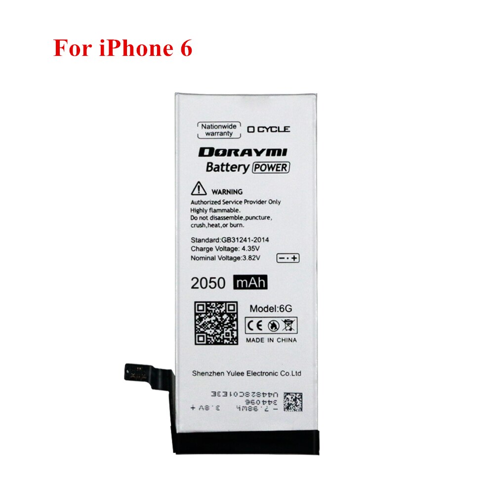 DORAYMI Batterie für Apple iPhone 5 5G 5S SE 5SE 6 6G 6S Handy Ersatz batterien Li-Ion Polymer Bateria Kostenlose Tools: For iPhone 6G