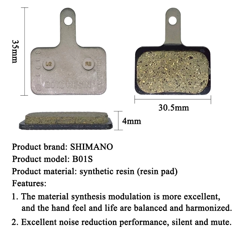 SHIMANO B01S G01S MTB Fahrrad Scheibenbremsbeläge B01S G01S Harz Pad Für MT200 M355 M395 M445 M475 M6000 M7000 M615 M675 RS785 M985