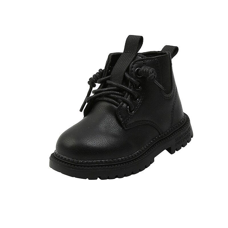 2022 herbst-kinderstiefel von Martin, einfarbig, britischer stil, kurze lederstiefel für jungen und mädchen, wasserdicht