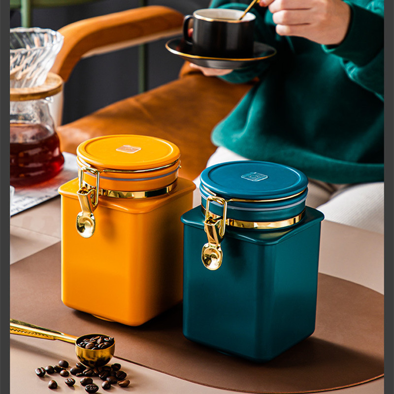 Sealed pot coffee bean pot one-way exhaust valve breathing storage pot tea snack dried fruit fresh-keeping pot coffee pot