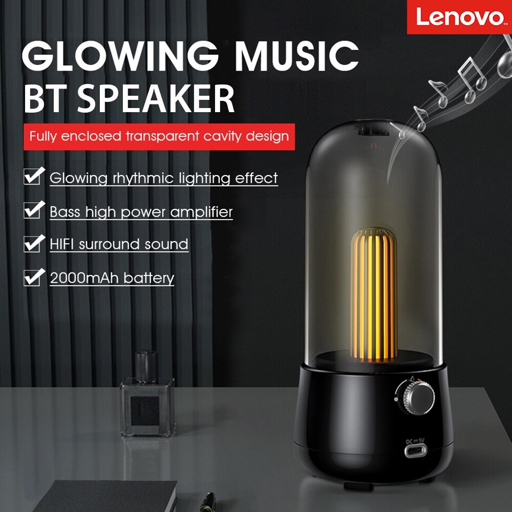Lenovo L02 Bluetooth Speaker Draagbare Draadloze Stereo Muziek Speler Met Led Licht Diepe Bass Speaker Met Microfoon Handsfree gesprekken