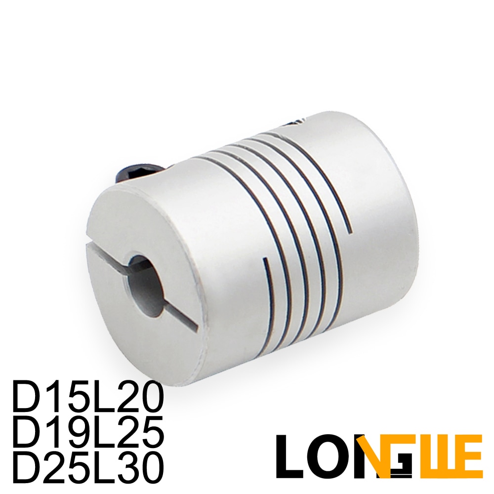 LONGWE D25L30 Keyed Aluminum Motor Shaft Coupler Spiral Coupling for Encoder