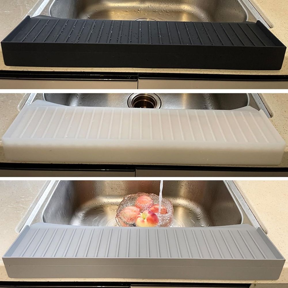 Durable Silicone Sink Edge Protector 4 IN x 20 IN Upgrade Sink Counter Protector Can Be Cropped Sink Splash Guards Kitchen