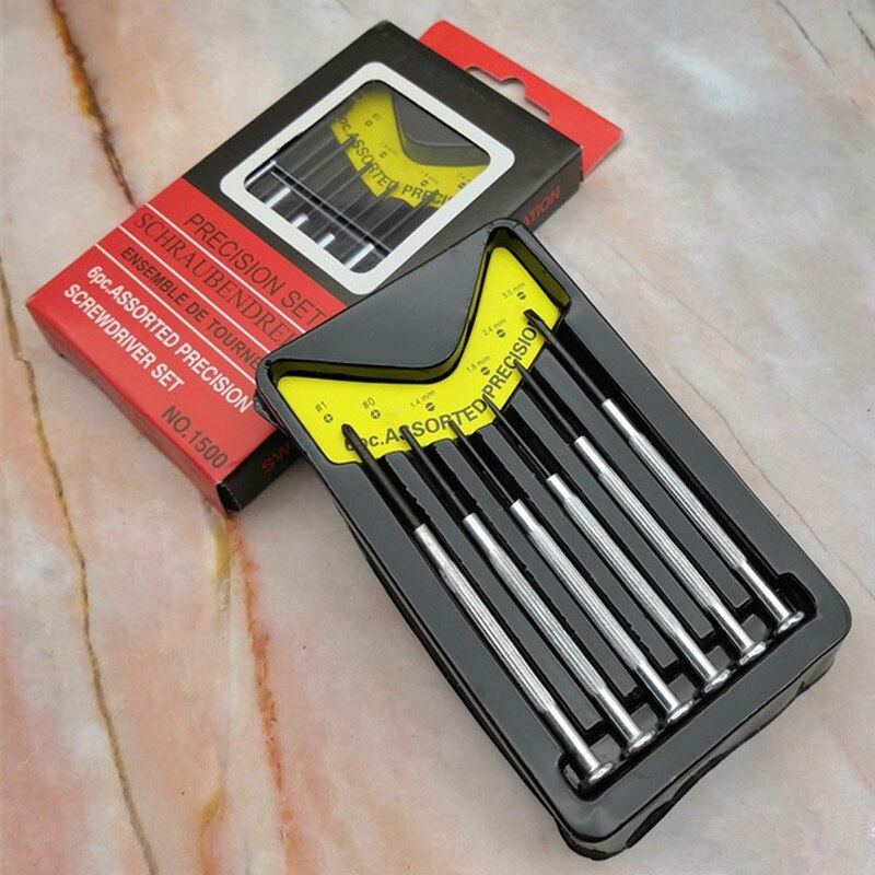 6Pcs Multifunction Small Screwdriver Set With Slotted Phillips Bits For Watch Glasses Screw Driver Repair Tools Set