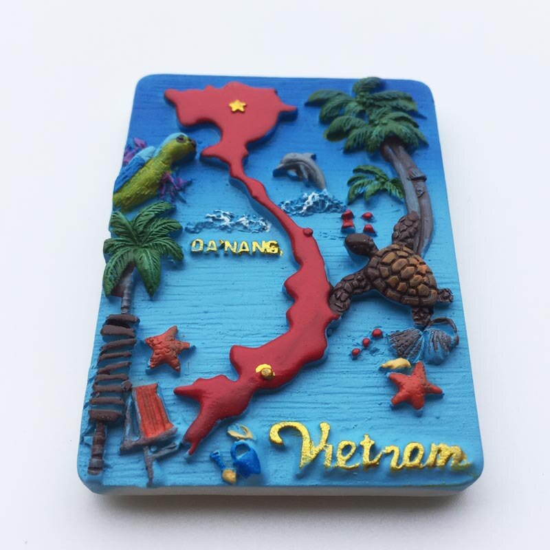 World Tourist Fridge Magnet Souvenir Hanoi Vietnam TI TOP ISLAND HALONG Resin Refrigerator Magnets Sticker Country Travel Decor