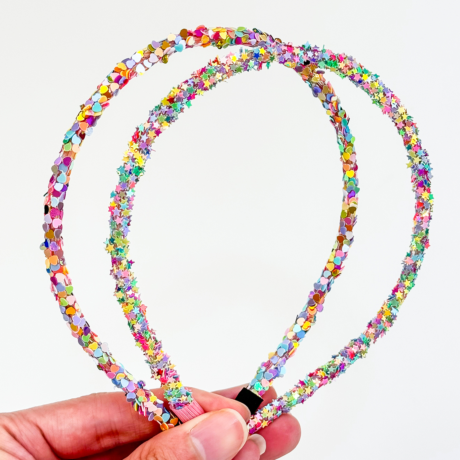 2/6 Uds. Diademas bonitas de estrellas con purpurina, diademas brillantes, diademas de cristal para niñas, decoración de para niños, accesorios para el cabello: YELLOW