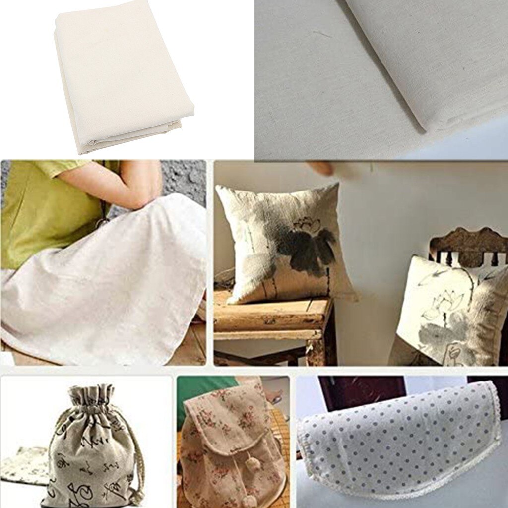 Nature Linen Needlework Household Modern Art Handmade DIY Craft Fabric Plain Solid Colour Linen Fabric Cloth Hemp Jute