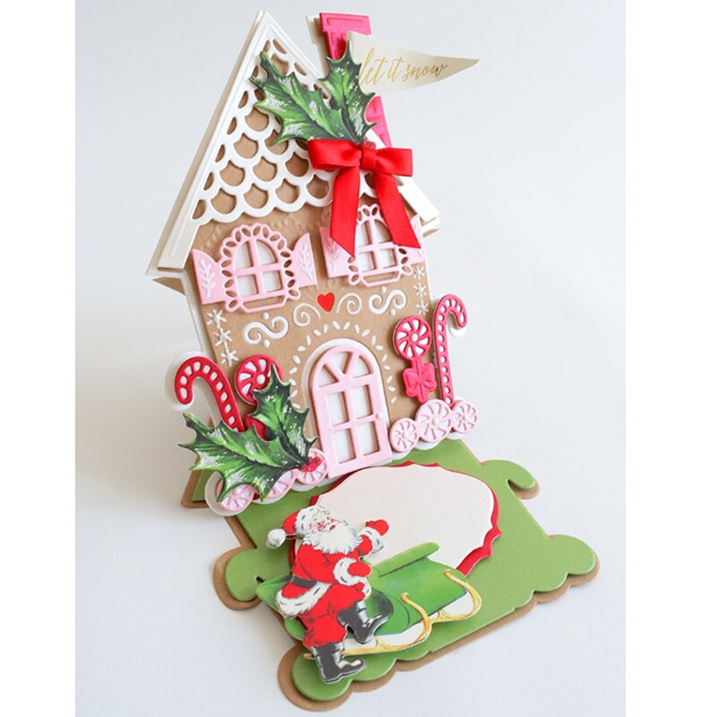 Panalisacraft christmas noel navidad 3D house card cutting dies natal kerst scrapbooking Album Paper Card Craft Embossing